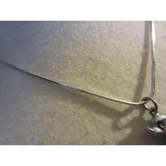 Silver Tone Dolphin Necklace Ocean Abalone Pendant Chain - Picture 8 of 13